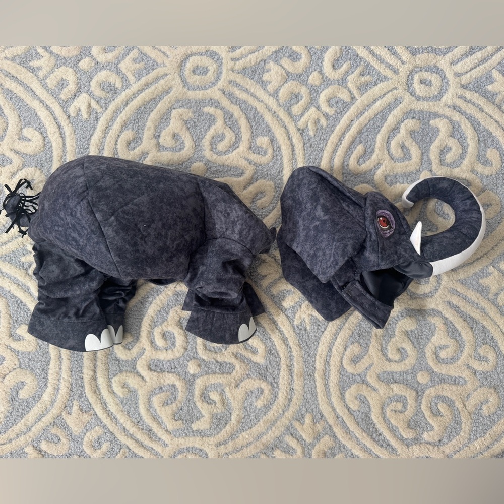 Plush Elephant Pet Costume Set - Dark Gray Elephant